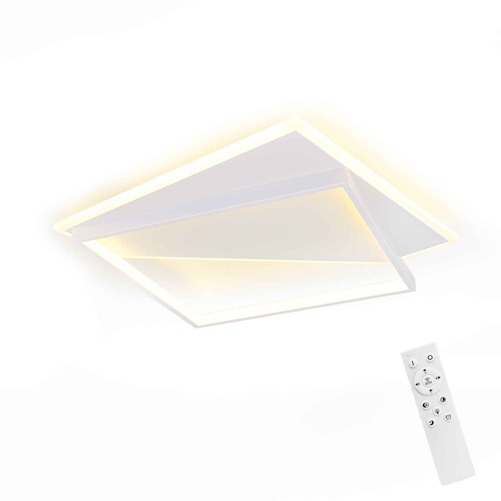 NETTLIFE moderni 40 W:n LED-kattovalaisin olohuoneeseen, makuuhuoneeseen, himmennettävä kaukosäätimellä, valkoinen keittiönvalaisin eteiseen