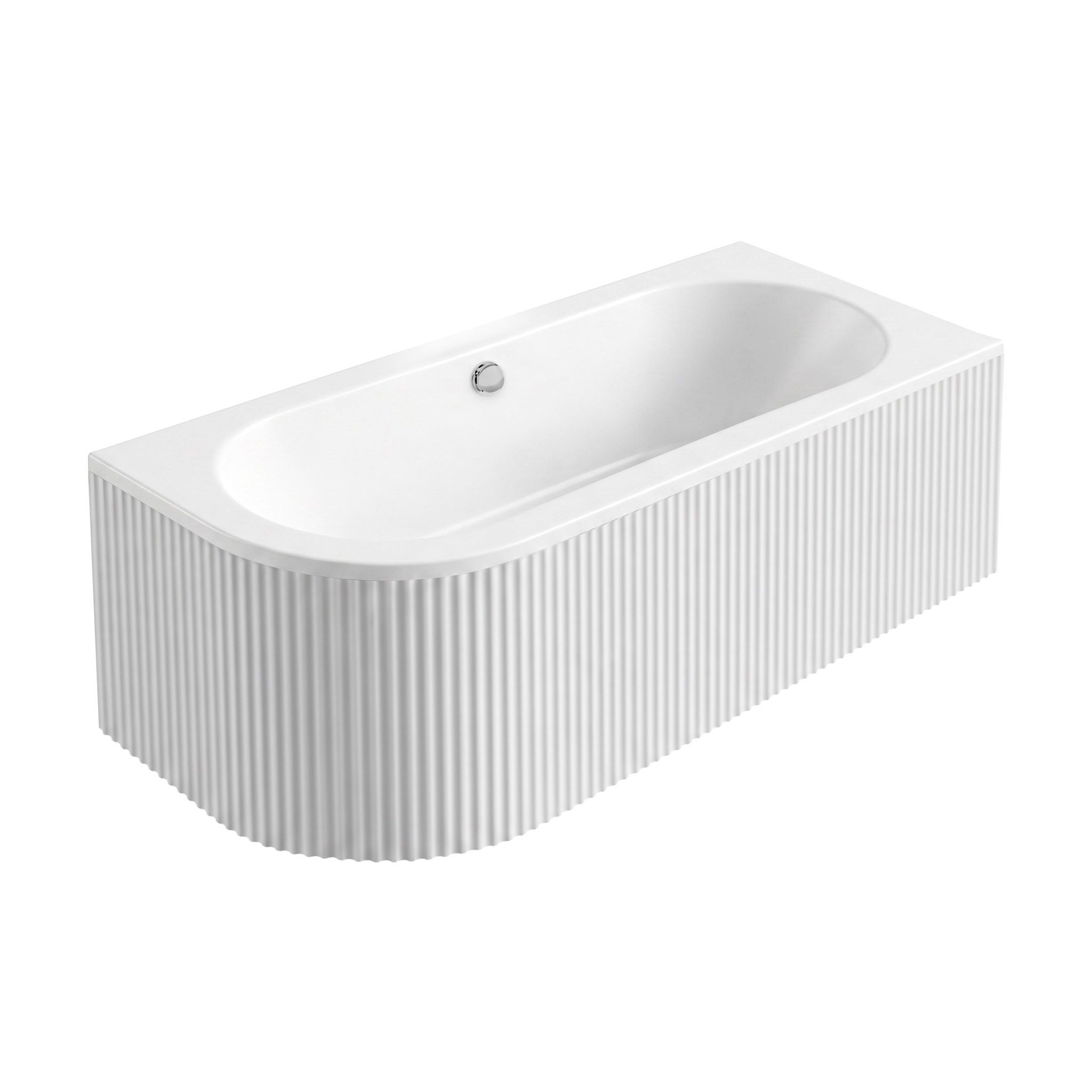 REA Kulma-amme Orion Stripe 150 Oikea Valkoinen, 160X75X56CM