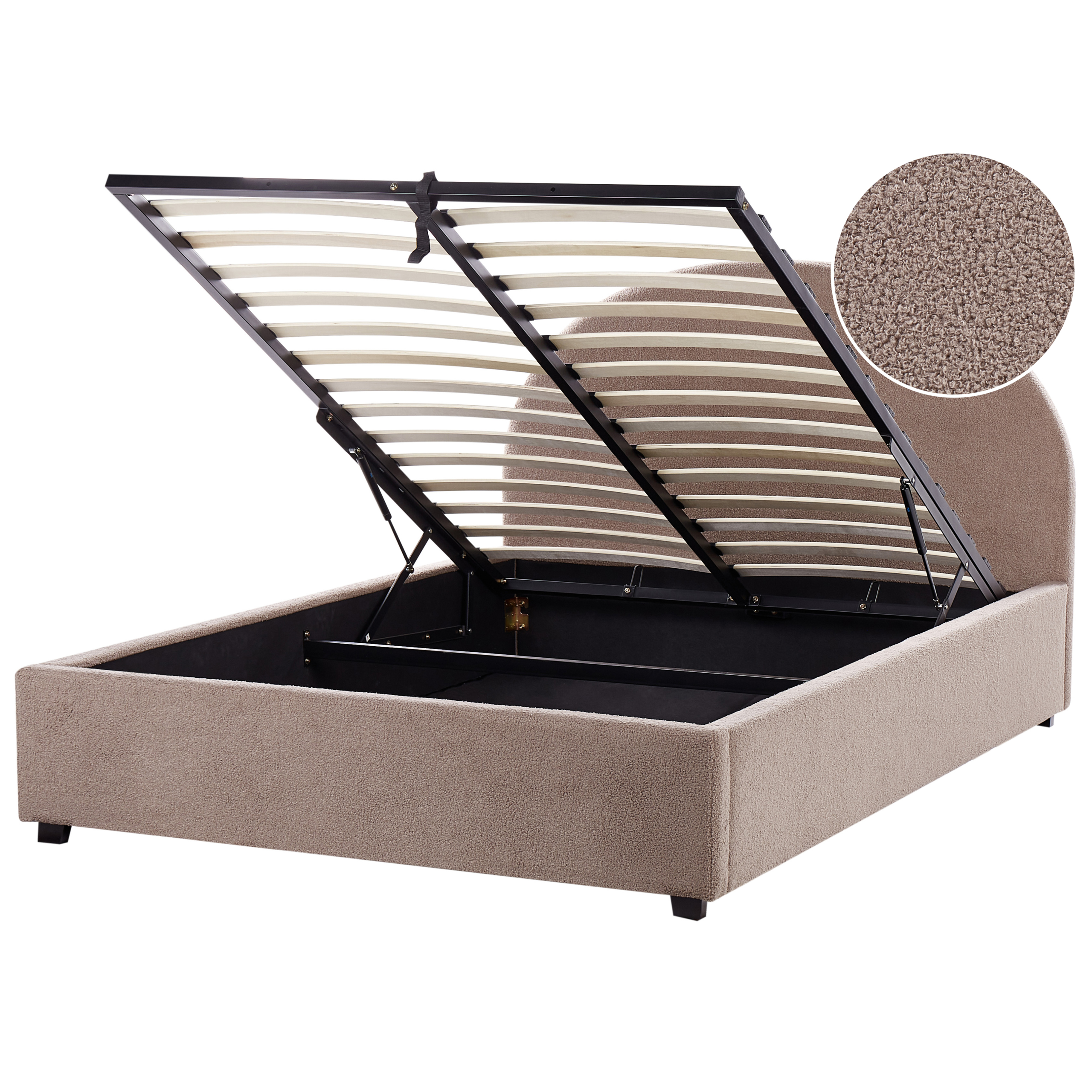 Sänky säilytystilalla buklee VAUCLUSE 140 x 200 cm Ruskeanharmaa