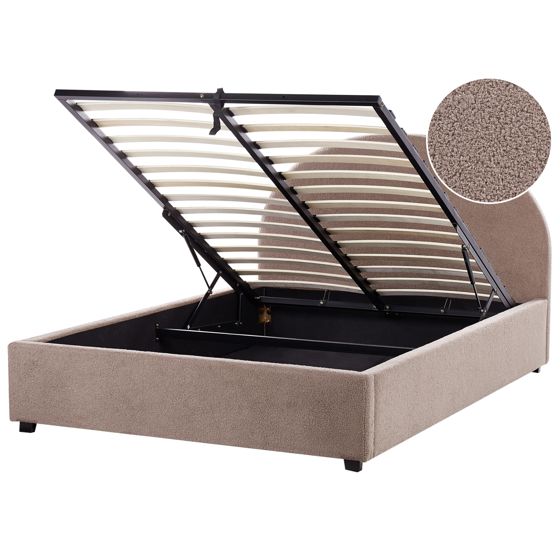 Sänky säilytystilalla buklee VAUCLUSE 140 x 200 cm Ruskeanharmaa