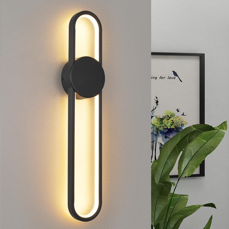 NETTLIFE Sisä-LED-seinävalaisin - 12 W Porrasvalaisin 60 cm Musta Moderni Eteisvalaisin 3000 K