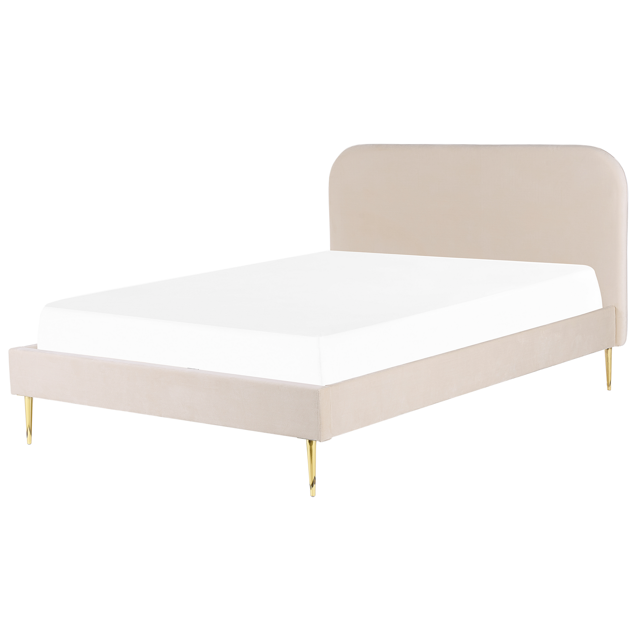 Sänky Sametti FLAYAT 180 x 200 cm Vaaleanbeige