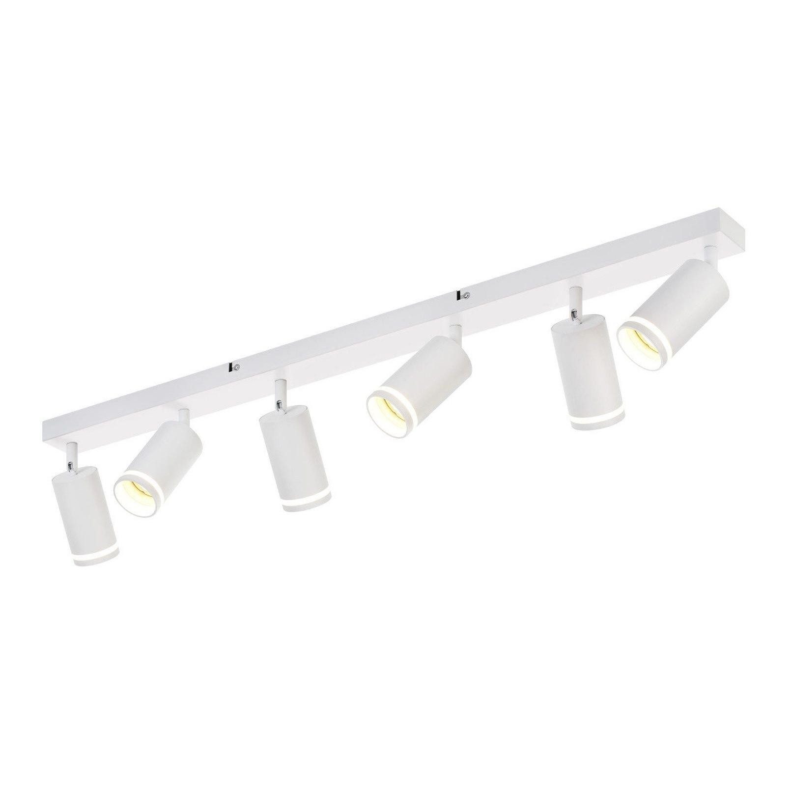 NETTLIFE Moderni 6- kohdevalaisin kattoon: Valkoinen GU10- kohdevalaisin, 355° kääntyvä, metalliset sisävalot keittiöön ilman polttimoa