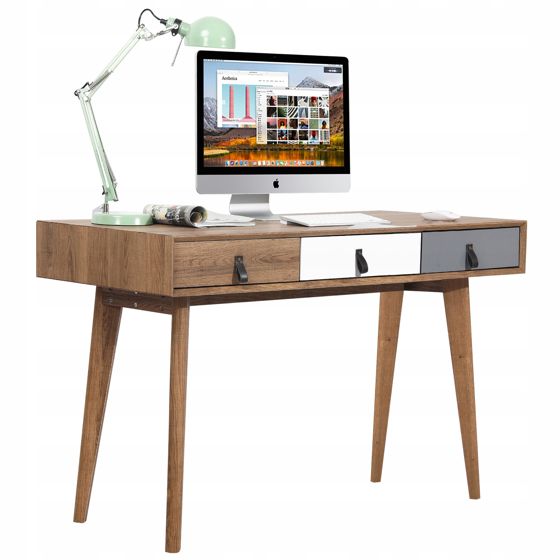 ELEGANTTI TYÖPÖYTÄ toimistoon, moderni, suuret tietokonelaatikot