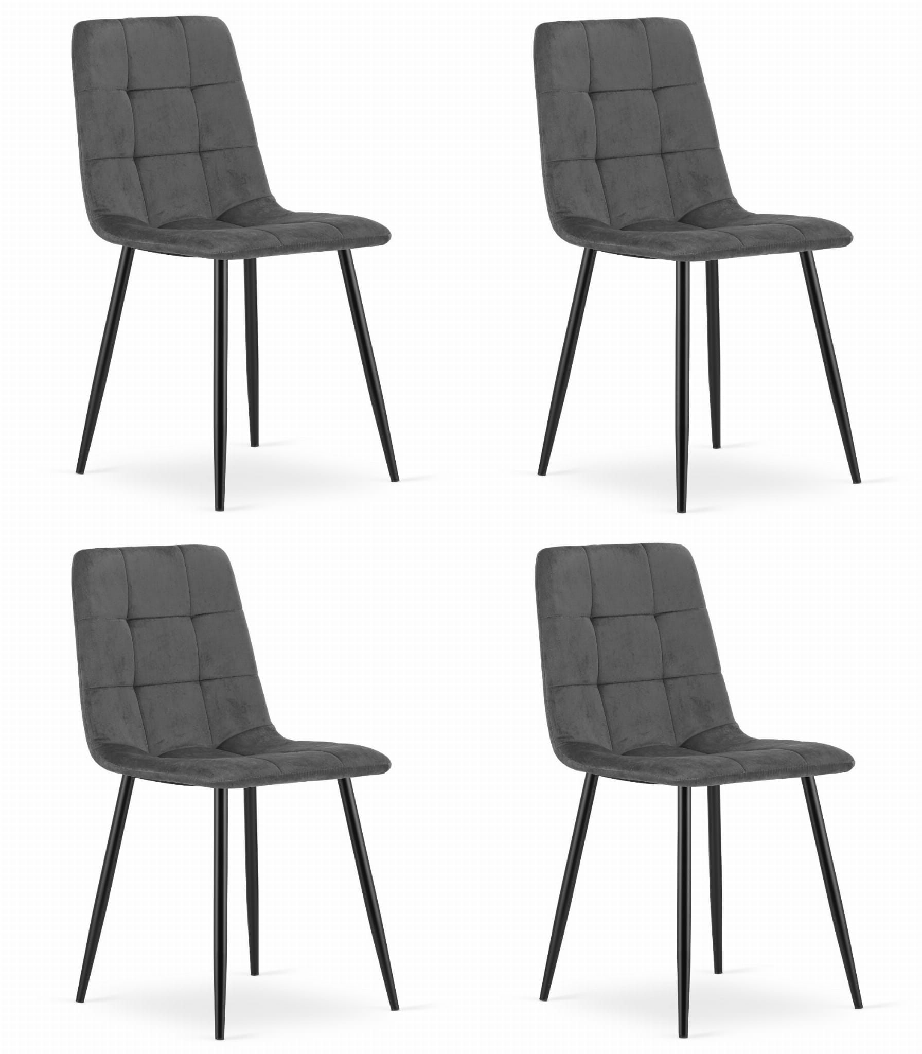 KARA-tuoli, tummanharmaa sametti (4 kpl)