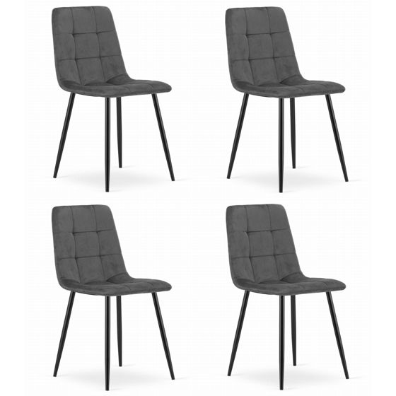 KARA-tuoli, tummanharmaa sametti (4 kpl)