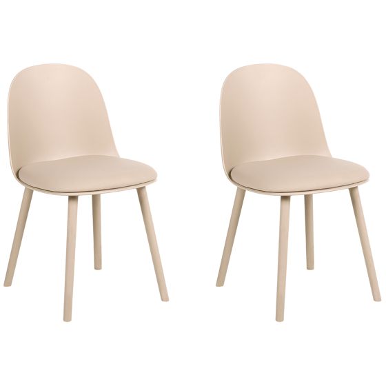 Ruokatuolisetti 2 kpl ANKENY Keinonahka Beige