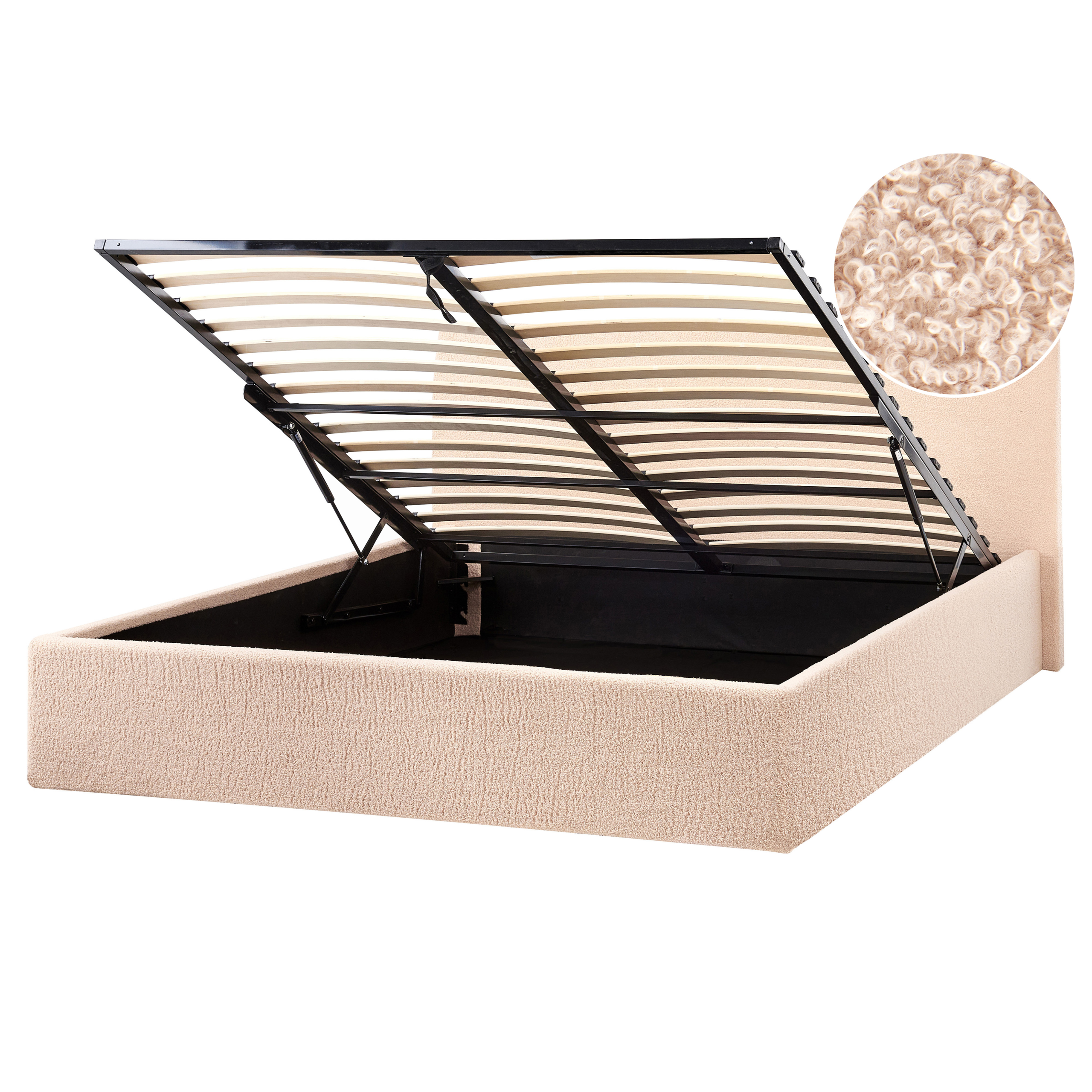 Sänky säilytystilalla buklee ORBEY 160 x 200 cm Beige