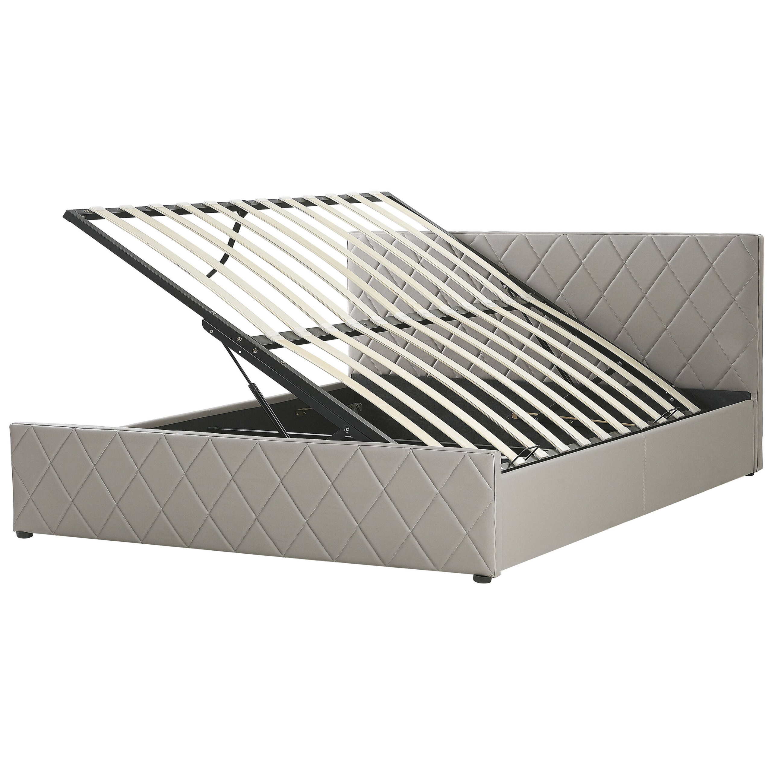 Sänky säilytystilalla keinonahka ROCHEFORT 180 x 200 cm Ruskeanharmaa