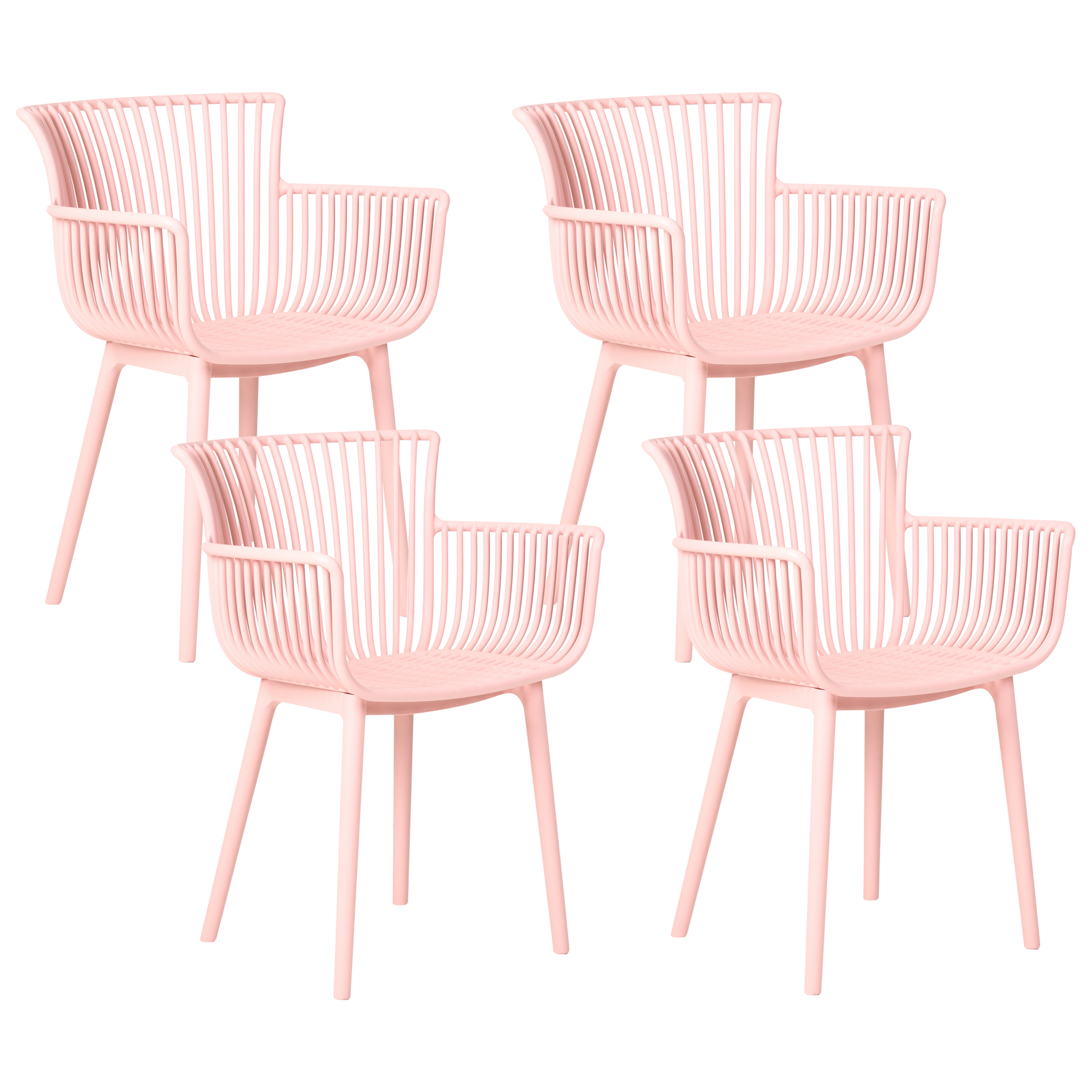 Puutarhatuolisetti 4 kpl PESARO Vaaleanpunainen