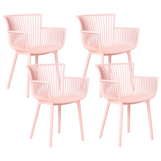 Puutarhatuolisetti 4 kpl PESARO Vaaleanpunainen