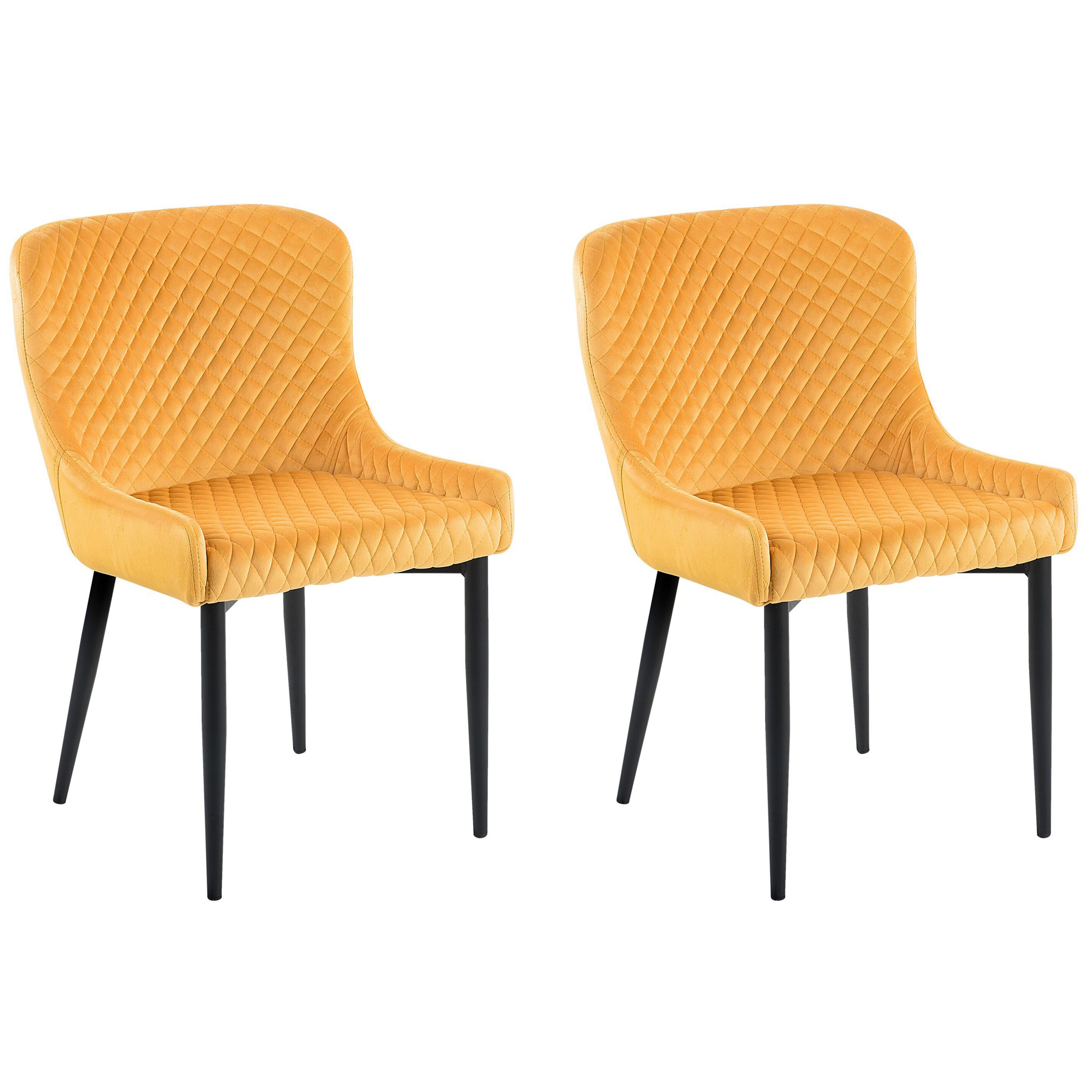Ruokatuolisetti 2 kpl SOLANO Sametti Keltainen