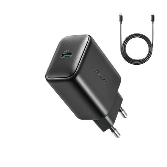 USB-C 25W SFC PPS PD Seinälaturi + 1m USB-C-kaapeli - Musta