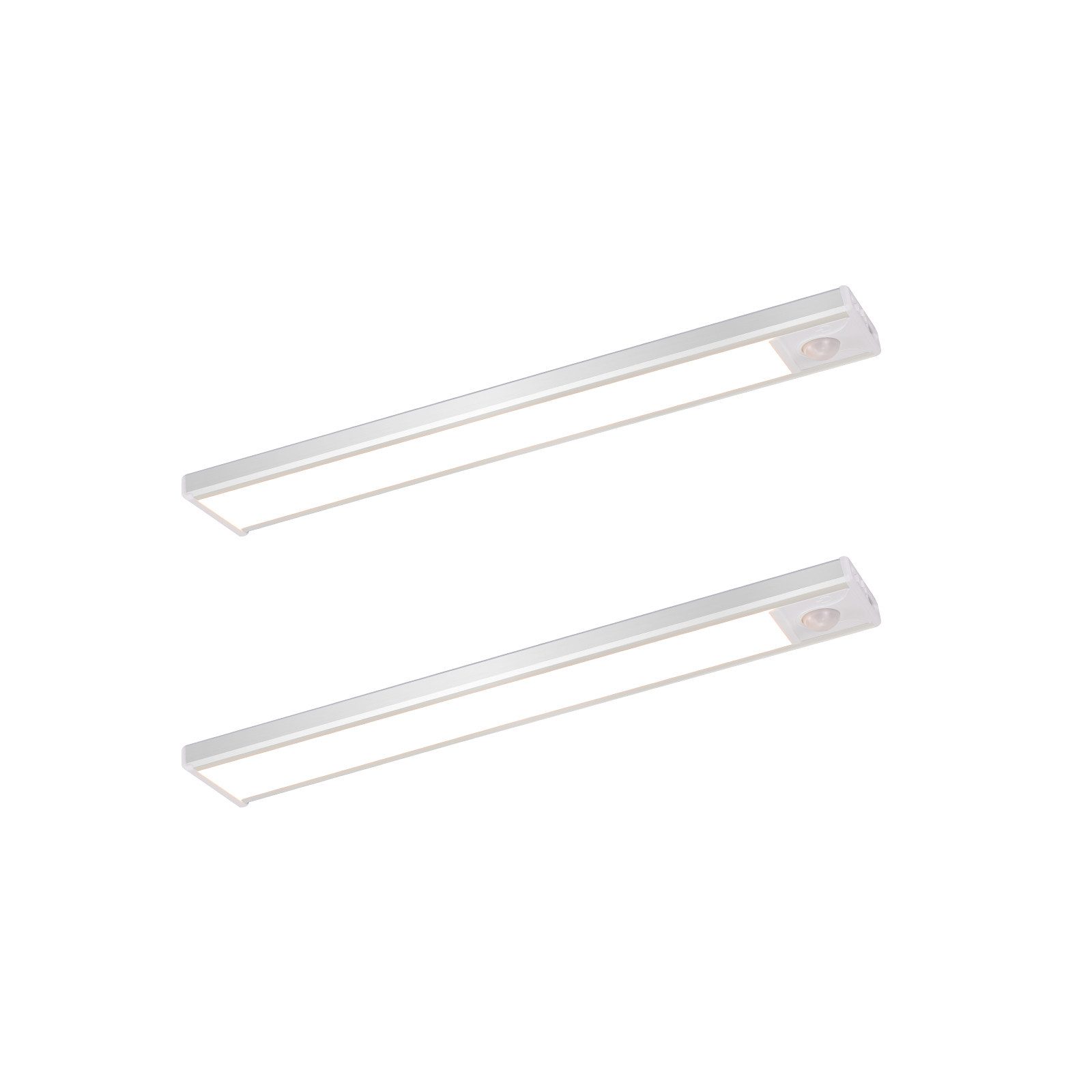 NETTLIFE 2 x LED-kaapinalusvalaisin liiketunnistimella, USB-ladattava, 1500 mAh, ihanteellinen vaatekaappiin, eteiseen tai komeroon