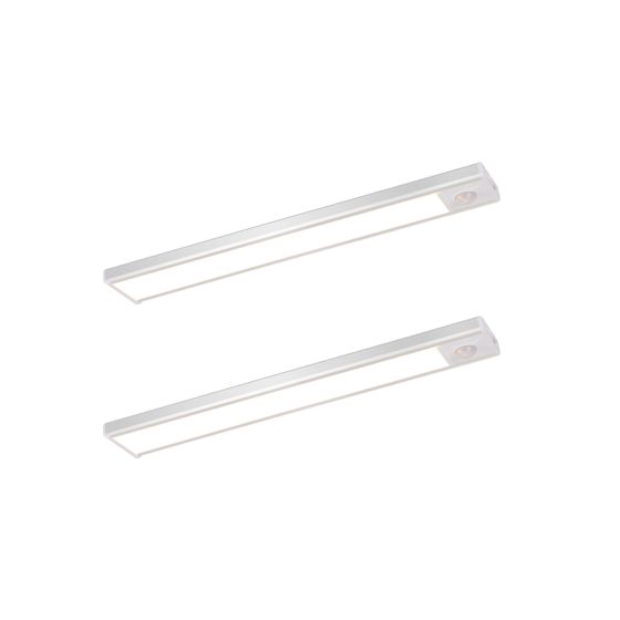 NETTLIFE 2 x LED-kaapinalusvalaisin liiketunnistimella, USB-ladattava, 1500 mAh, ihanteellinen vaatekaappiin, eteiseen tai komeroon