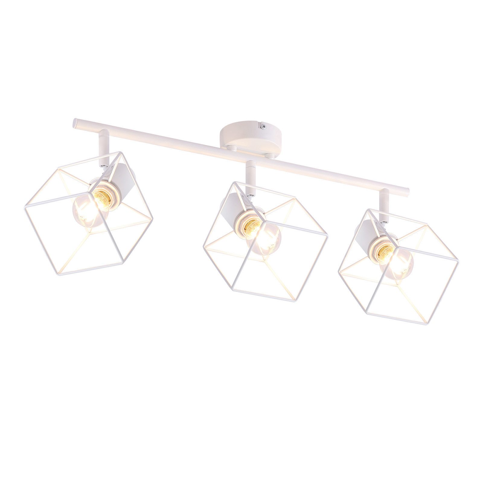 NETTLIFE musta kattokohdevalaisin E14 350° kääntyvä kattovalaisin vintage - metalli olohuoneeseen säädettävä ilman lamppua