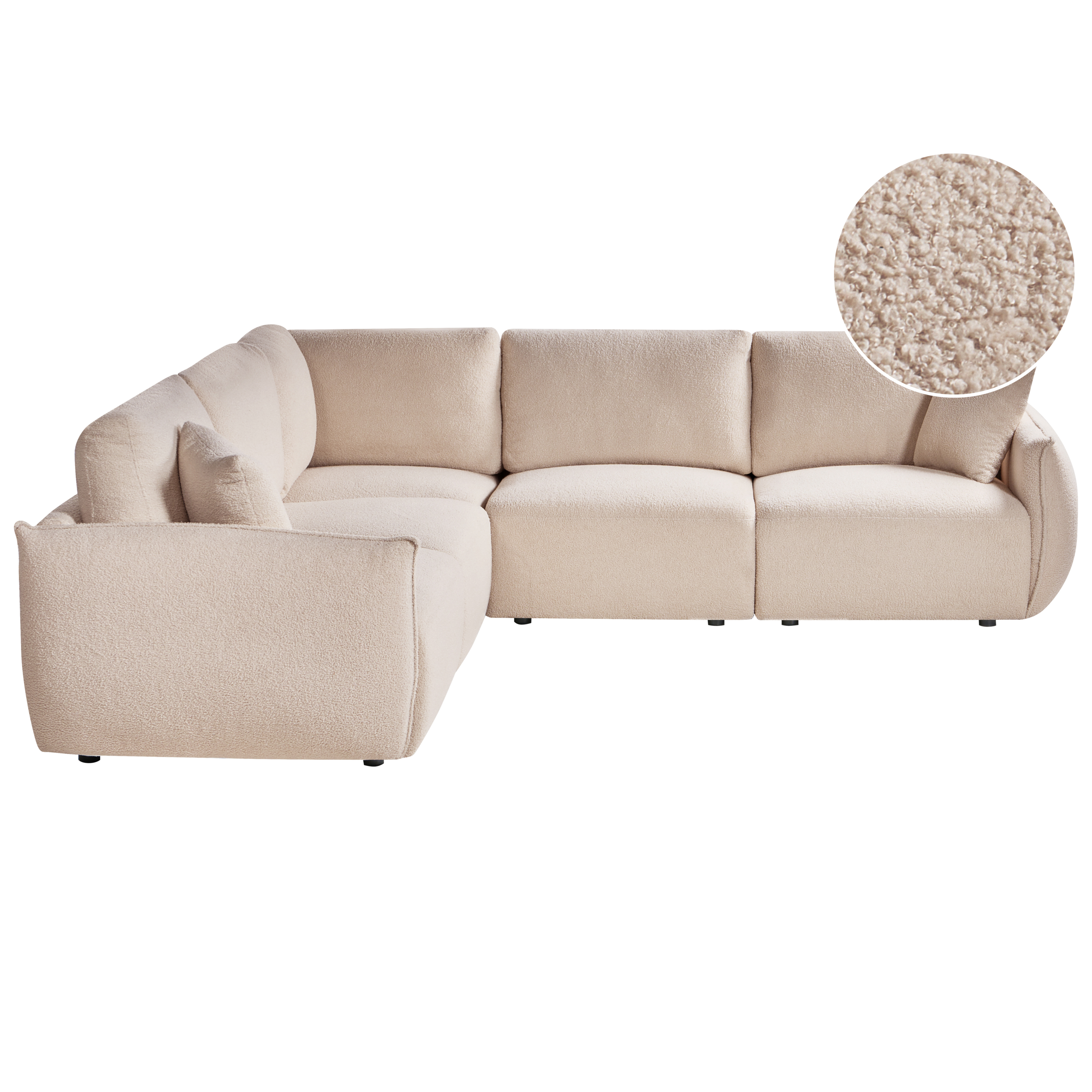 Moduulikulmasohva 5-istuttava MESNALI Buklee Beige Oikea