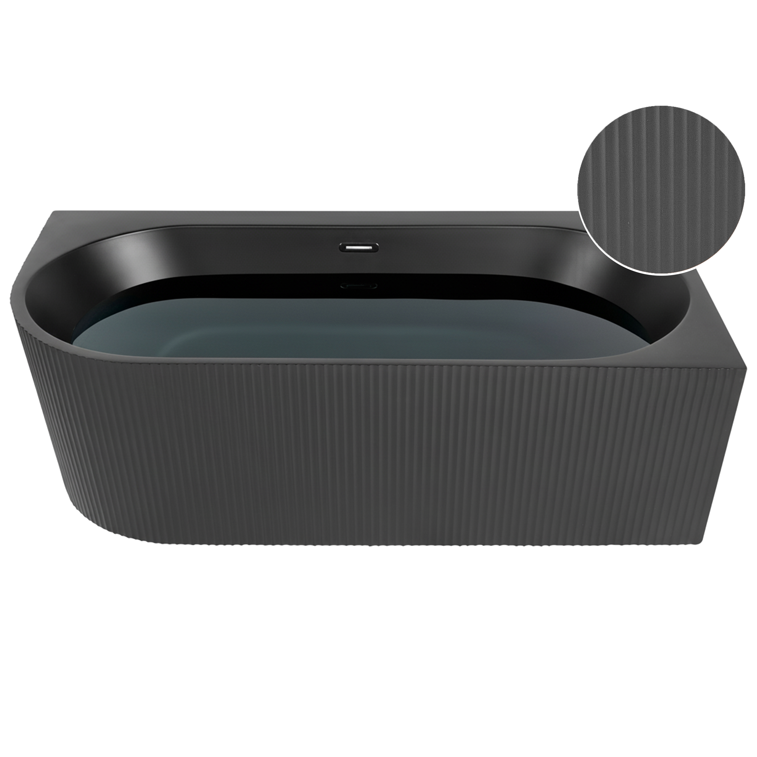 Kulmakylpyamme GOCTA Vasen 170 x 80 cm Musta