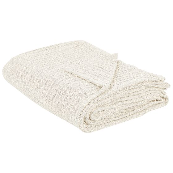 Päiväpeitto CHAGYL puuvilla 200 x 220 cm Vaaleanbeige