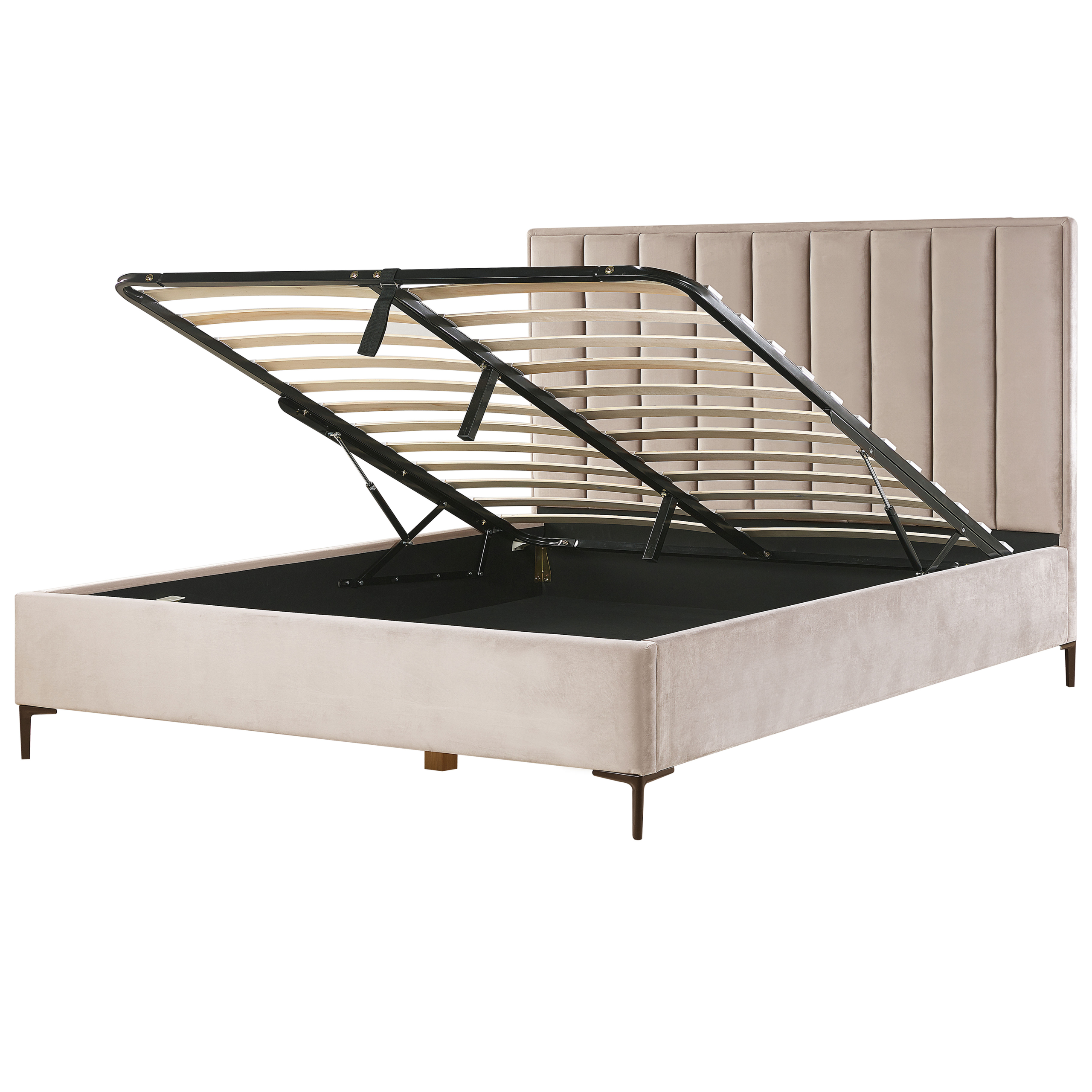 Sänky säilytystilalla sametti SEZANNE 180 x 200 cm Ruskeanharmaa