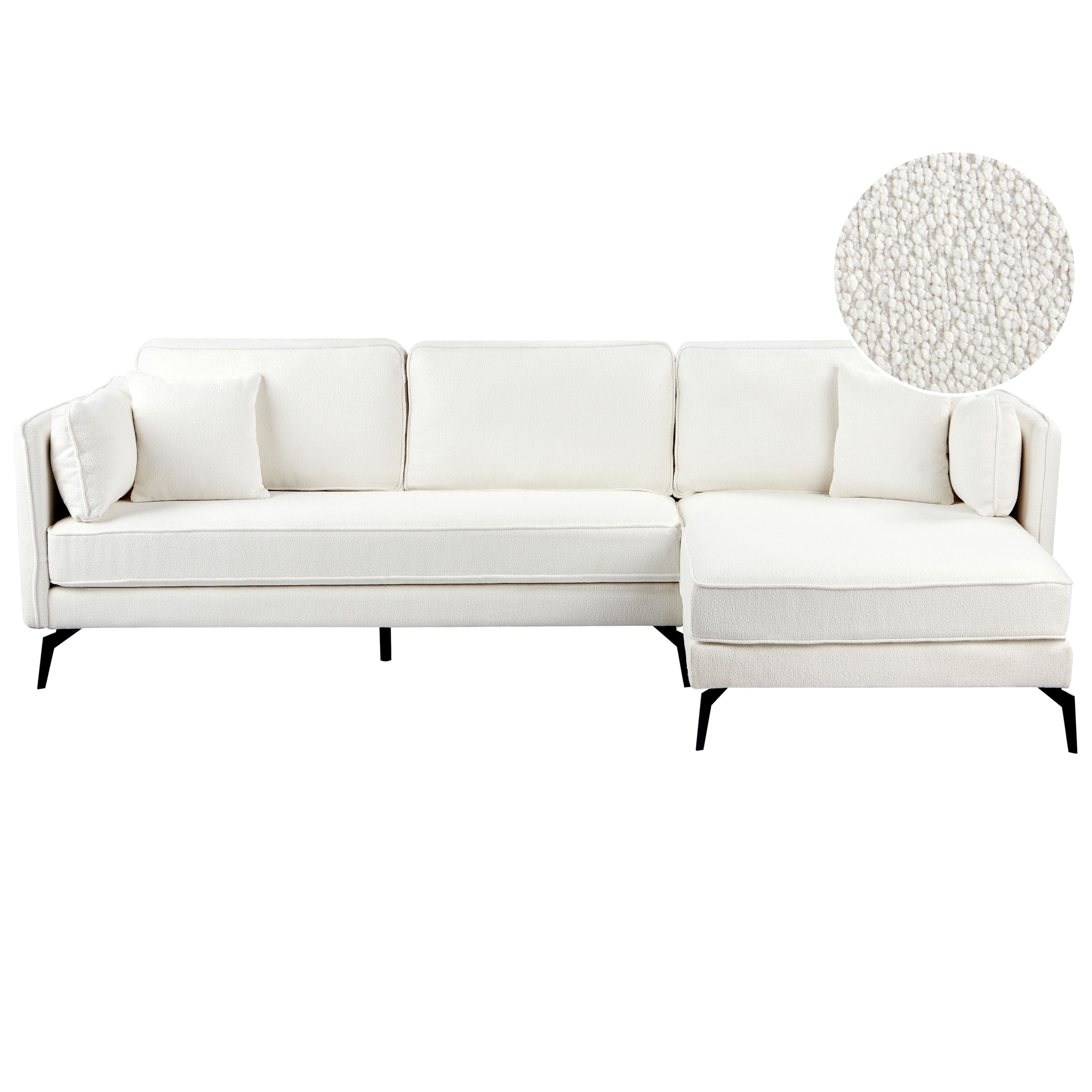 Kulmasohva ALTAN buklee Luonnonvalkoinen 3-istuttava Vasen