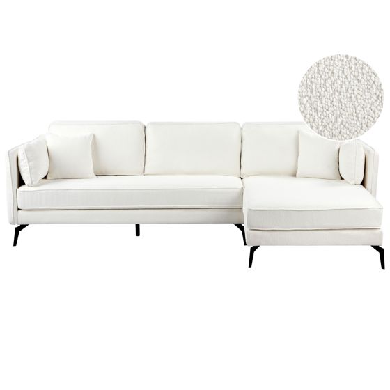 Kulmasohva ALTAN buklee Luonnonvalkoinen 3-istuttava Vasen