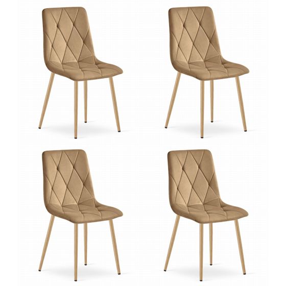 LIBRA-tuoli, ruskea sametti, puujäljitelmäjalat (4 kpl)