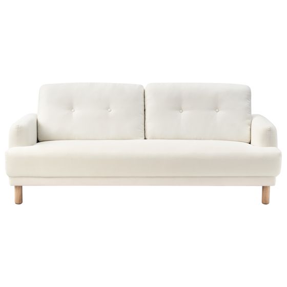 Sohva TUVE kangas Luonnonvalkoinen 3-istuttava