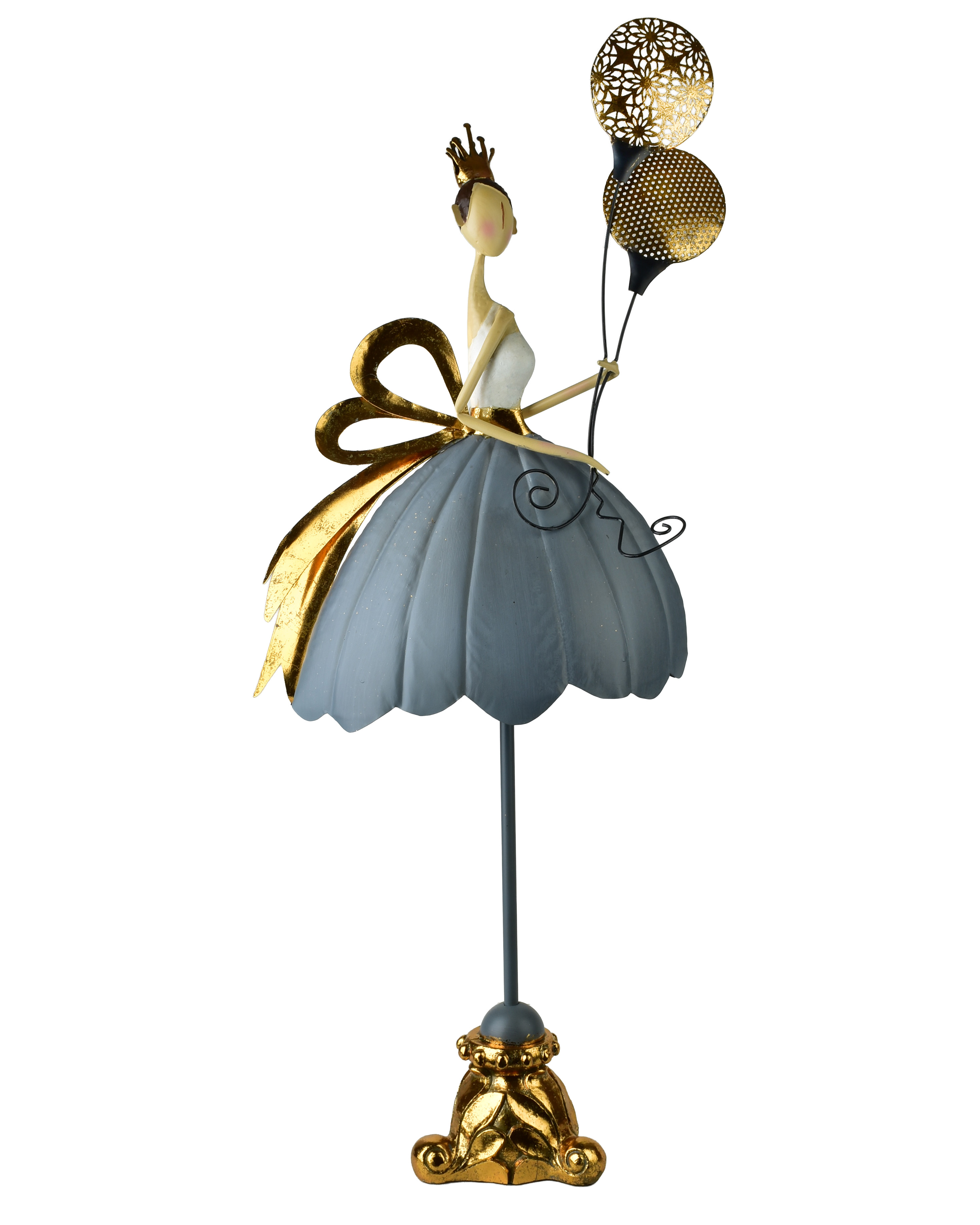 Keijupatsas LYDIA kulta-harmaa-valkoinen metalli 43x17x103 cm