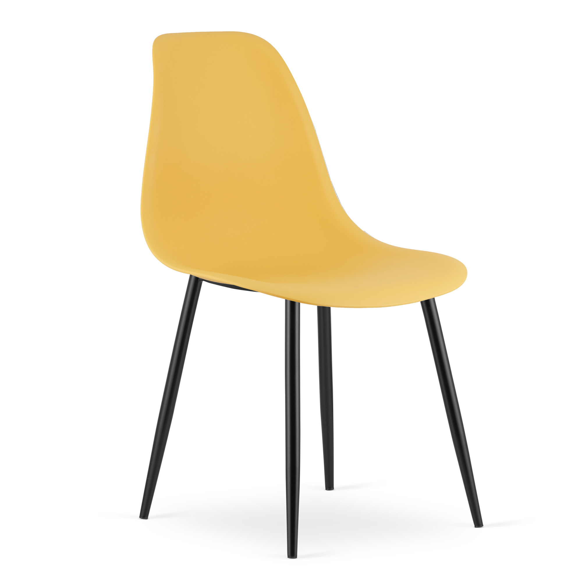 Tuoli - Leobert - WAT - Senfkeltainen/mustat jalat - 46x51x84 cm - setti 4 kpl