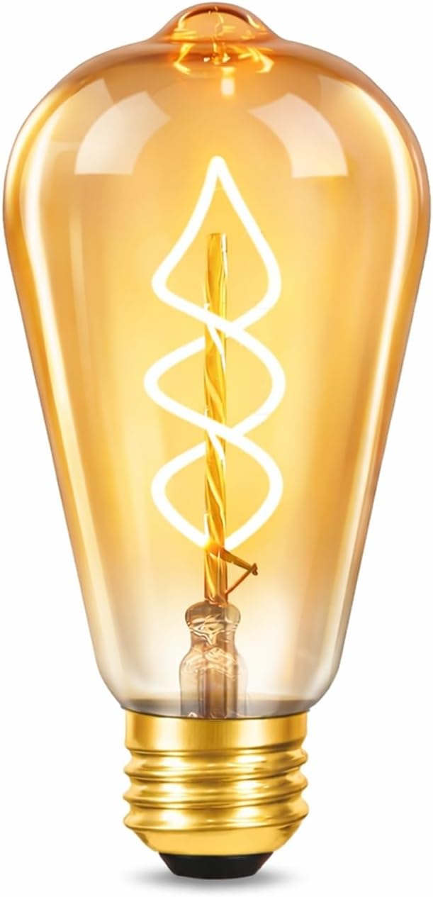 NETTLIFE 1 kpl Edison E27 LED vintage Koristeellinen retrolamppu 4W Spiraalihehkulanka LED ST64 2200K