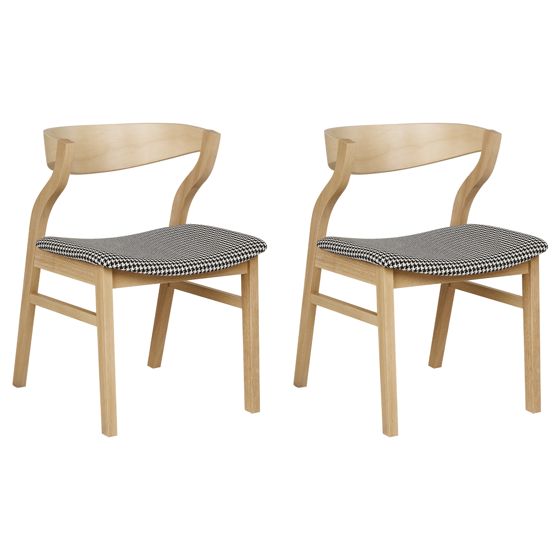 Ruokatuolisetti 2 kpl MAROA puu Musta/valkoinen