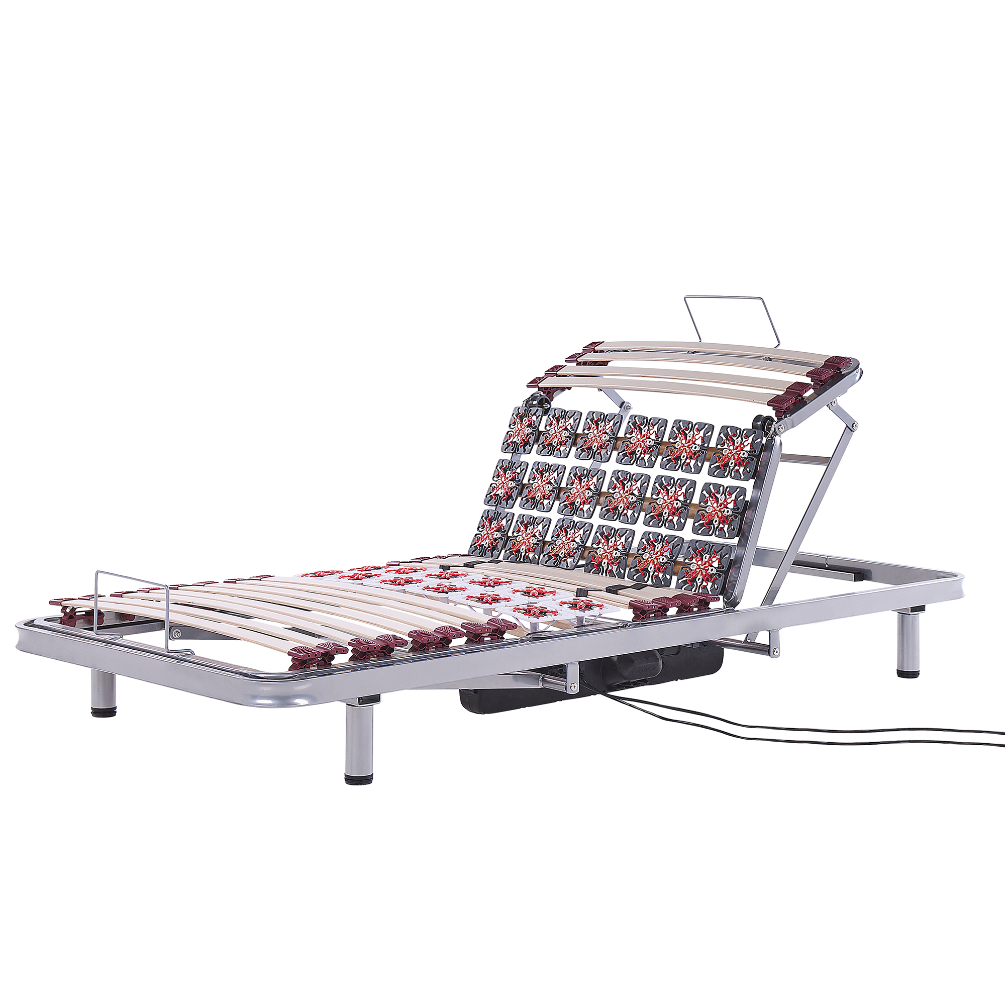 Sähkösäädettävä jalallinen sälepohja MOON 90 x 200 cm Hopea