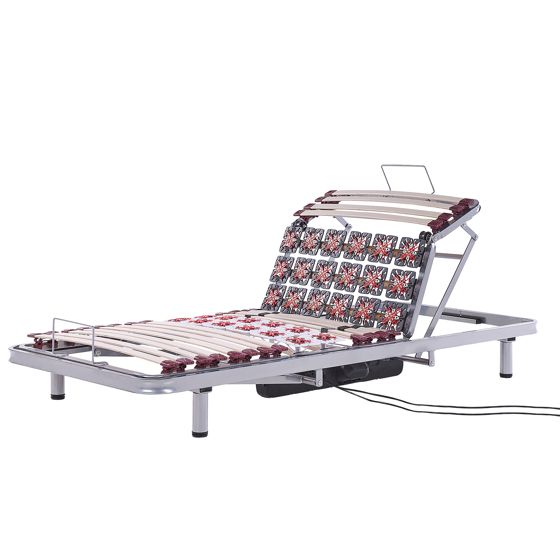 Sähkösäädettävä jalallinen sälepohja MOON 90 x 200 cm Hopea