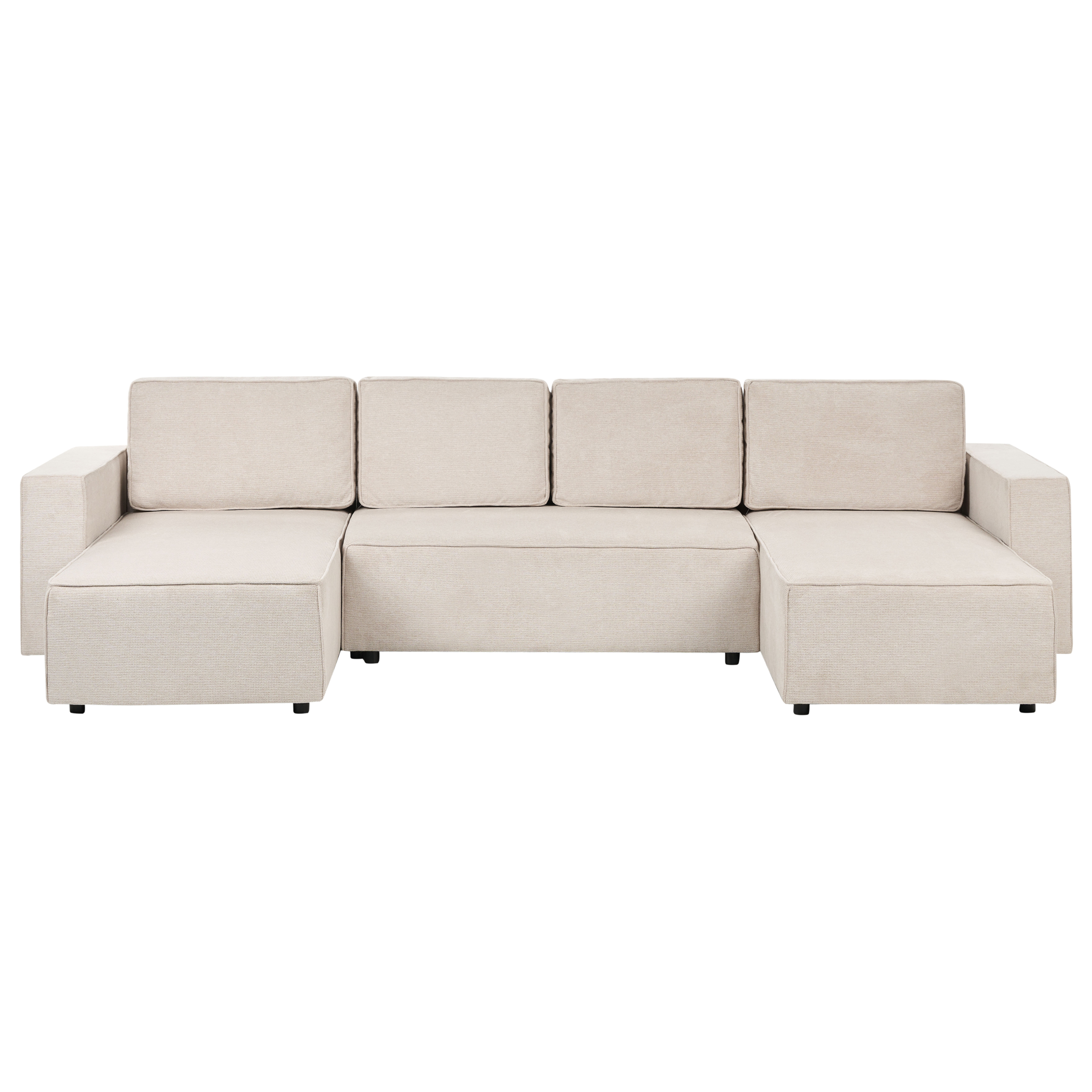 U-kulmavuodesohva VATNE kangas Vaaleanbeige säilytystila 4-istuttava