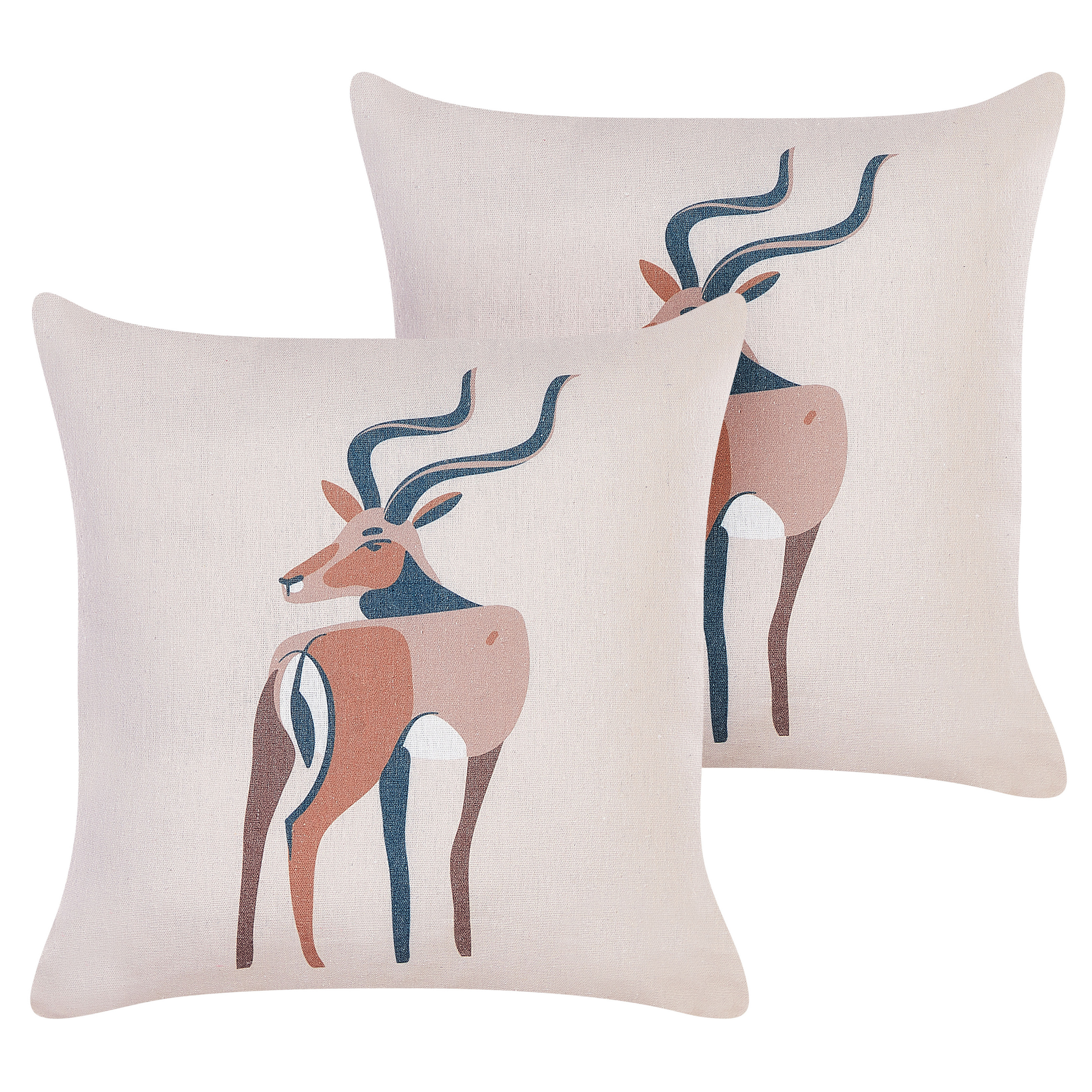 Koristetyynysetti 2 kpl ABAL 45 x 45 cm Beige Eläinkuvio