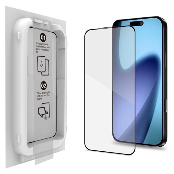 iPhone 17 karkaistusta lasista valmistettu näytönsuoja applikaattorilla