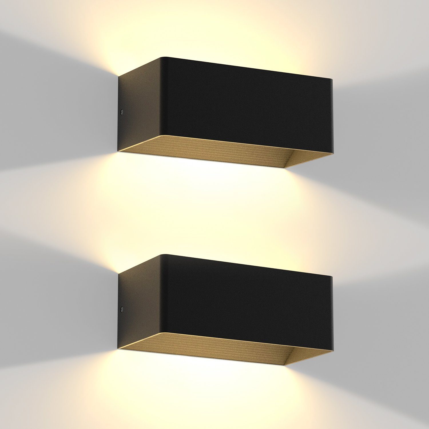 NETTLIFE LED - seinävalaisin, sisätiloihin - 2 vertikaalista, mustaa, seinävalaistusta, 5 W, 3000K