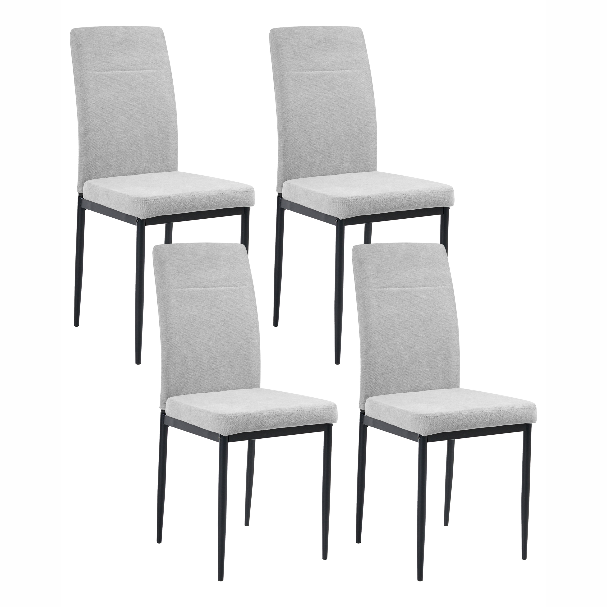 Ruokatuolisetti 4 kpl RINER Kangas Harmaa