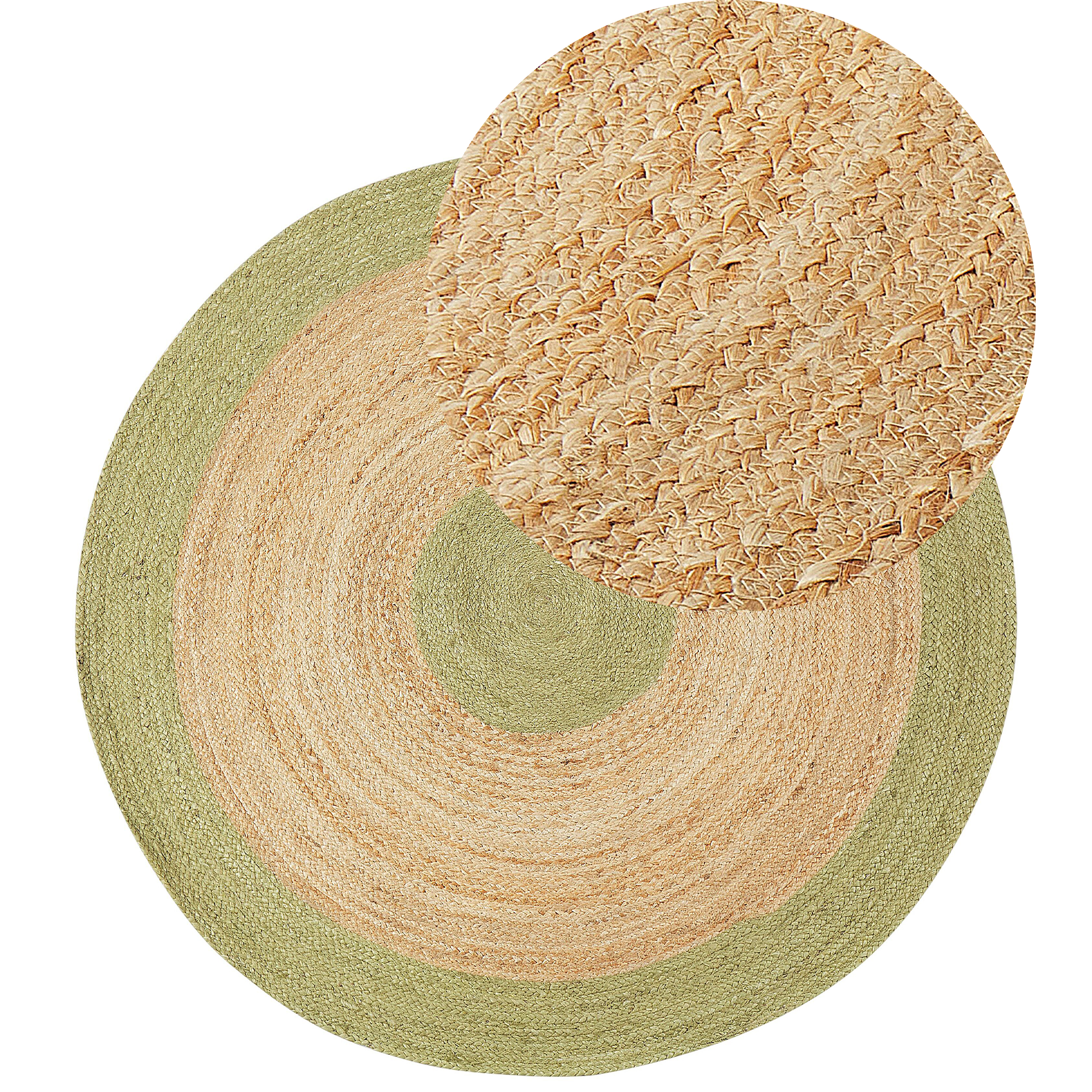 Matto YAYALAR Vaaleanvihreä ø 140 cm juutti