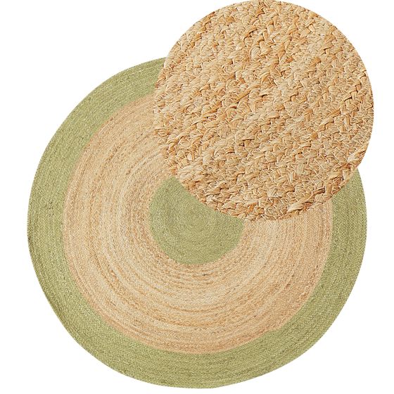 Matto YAYALAR Vaaleanvihreä ø 140 cm juutti