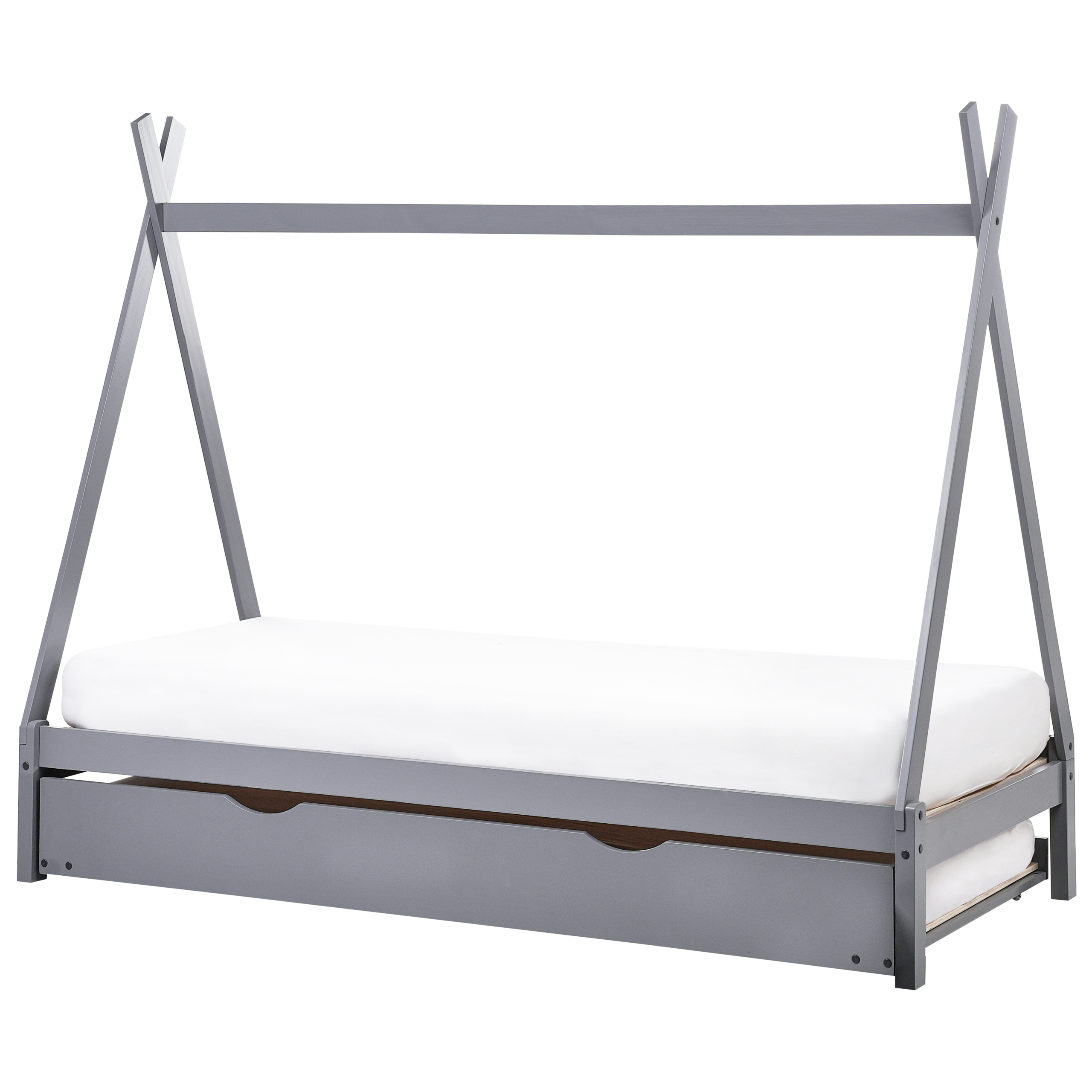 Lastensänky lisävuoteella Mänty TALMONTIERS 90 x 200 cm Harmaa