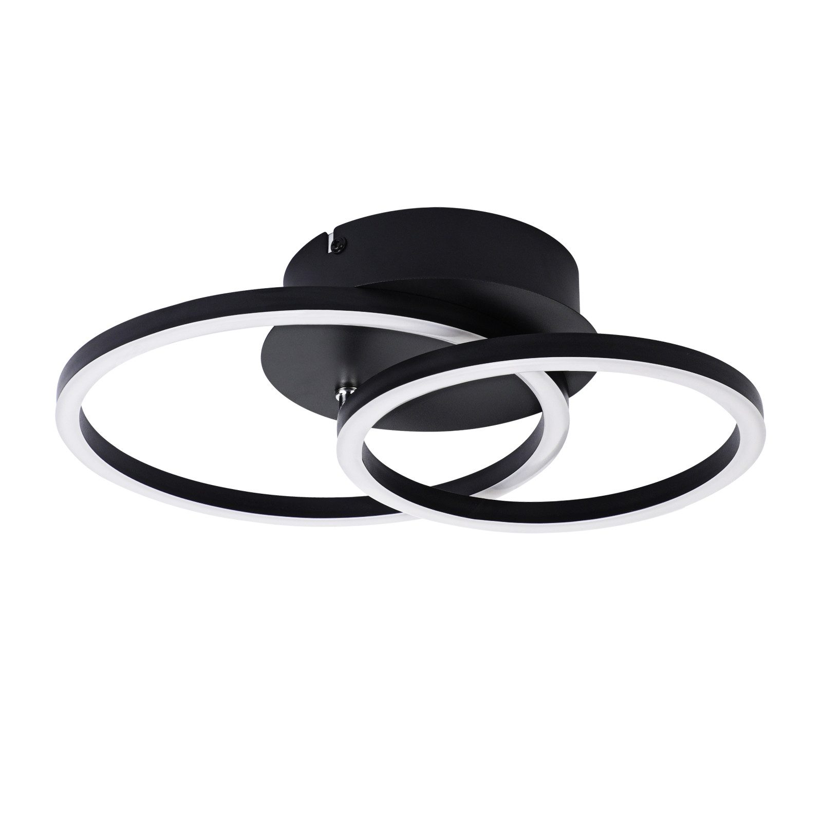 NETTLIFE LED - kattovalaisin Kattovalaisin, 24W, moderni, muotoilu, pyöreä, lämmin Valkoinen, 3000K, musta, 2 rengasta