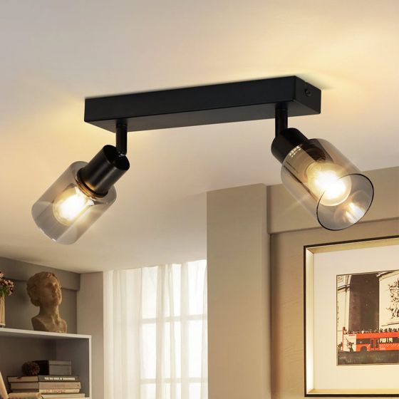 NETTLIFE - kattovalaisin spotti 2 liekkiä musta teollinen E14- kattovalaisin olohuoneeseen