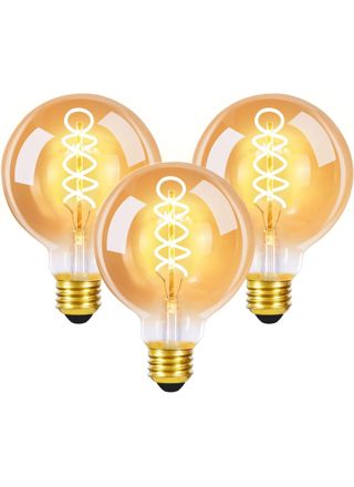 NETTLIFE 3 kpl E27 LED - vintage - lamppuja retro Edison - lamppu G80 4W koristeellinen pallomainen filamenttilamppu lämmin valkoinen 2200K