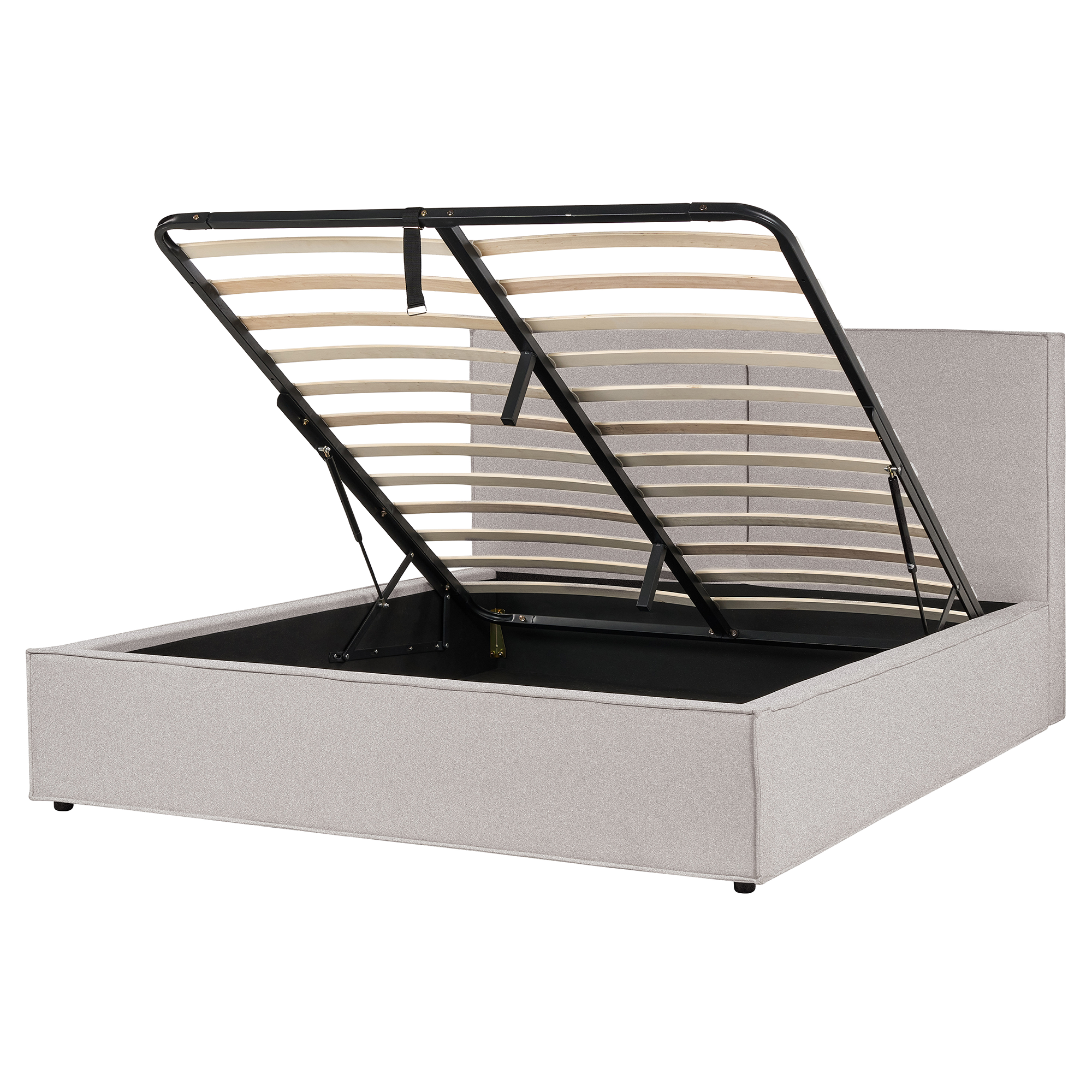 Sänky säilytystilalla kangas MOISSAC 160 x 200 cm Vaaleanharmaa