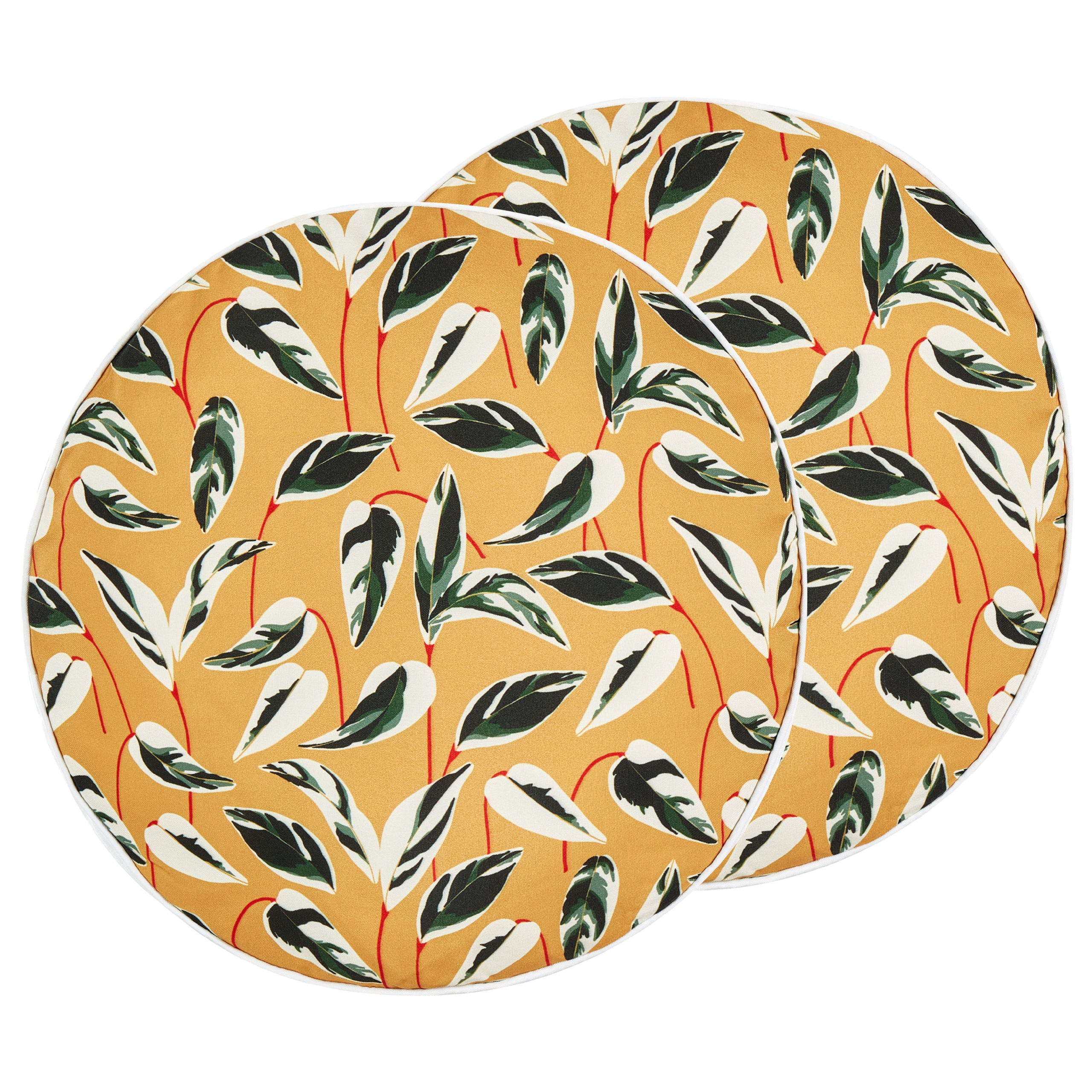 Ulkotyynysetti 2 kpl TAGGIA Kasvikuvio 40 x 40 cm Keltainen