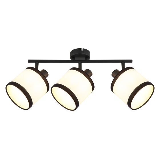 NETTLIFE Musta 3-liekkinen kattokohdevalaisin - E14-kattokohdevalaisimet 350° kääntyvä kangaskattovalaisin Vintage-keittiövalaisin (ilman polttimoa)