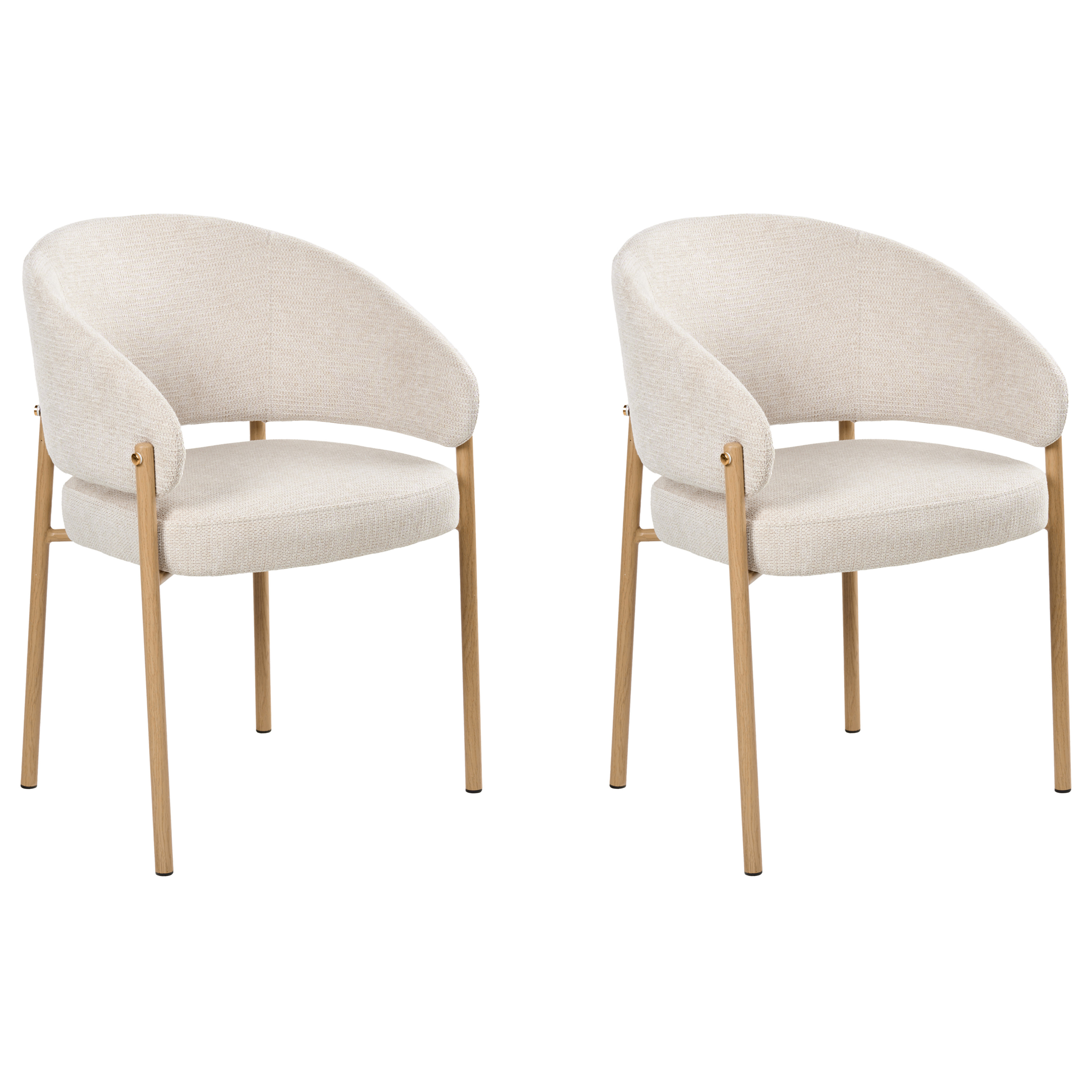 Ruokatuolisetti 2 kpl ZANE Kangas Vaaleanbeige