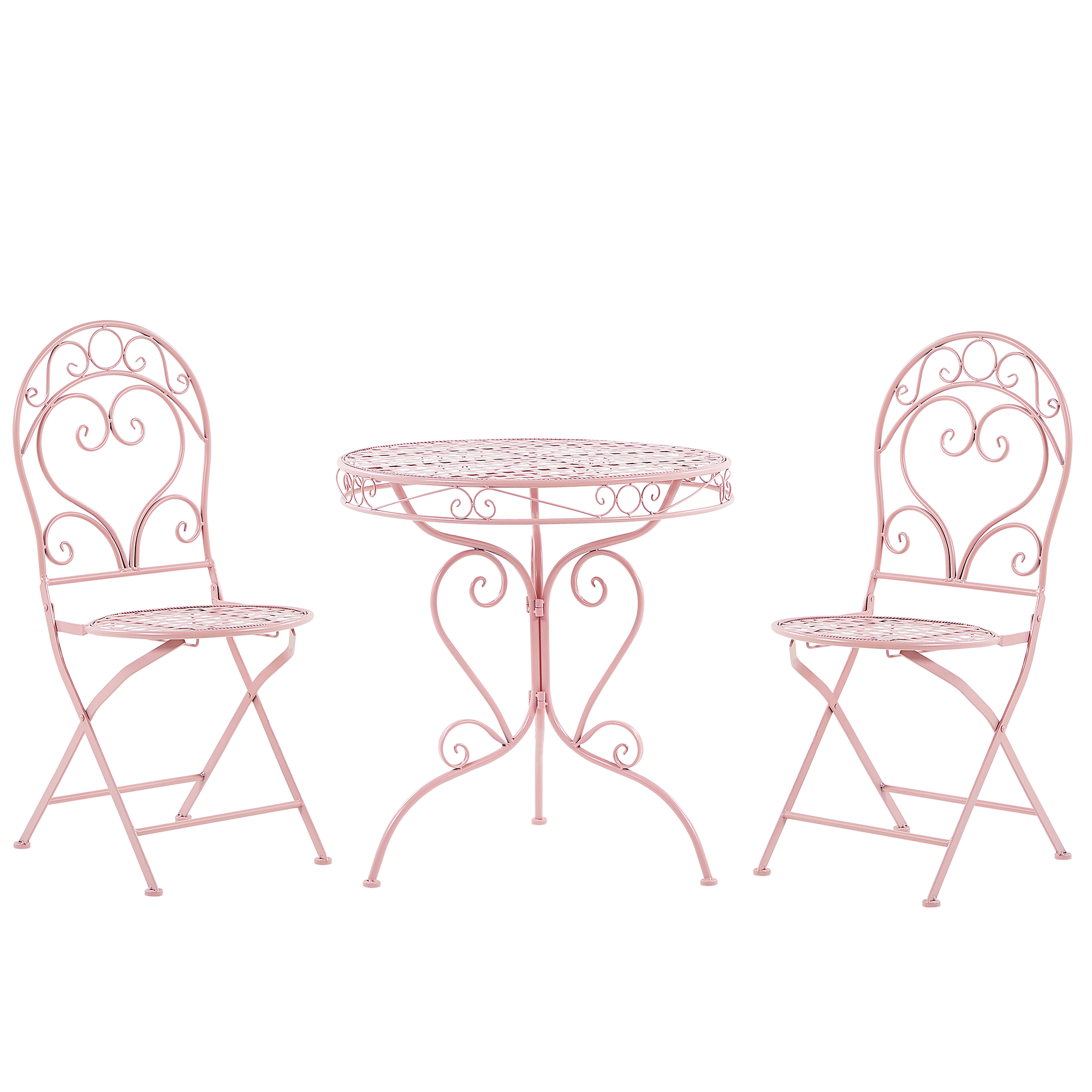 Bistrosetti taitettava ALBINIA metalli Vaaleanpunainen
